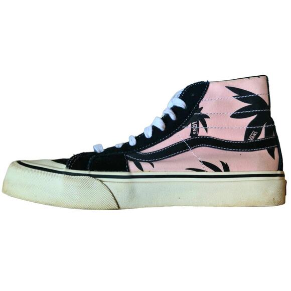 Vans Summer Leaf Pink and Black Palm Tree Sk8-Hi 138 Decon Shoe - Picture 6 of 7